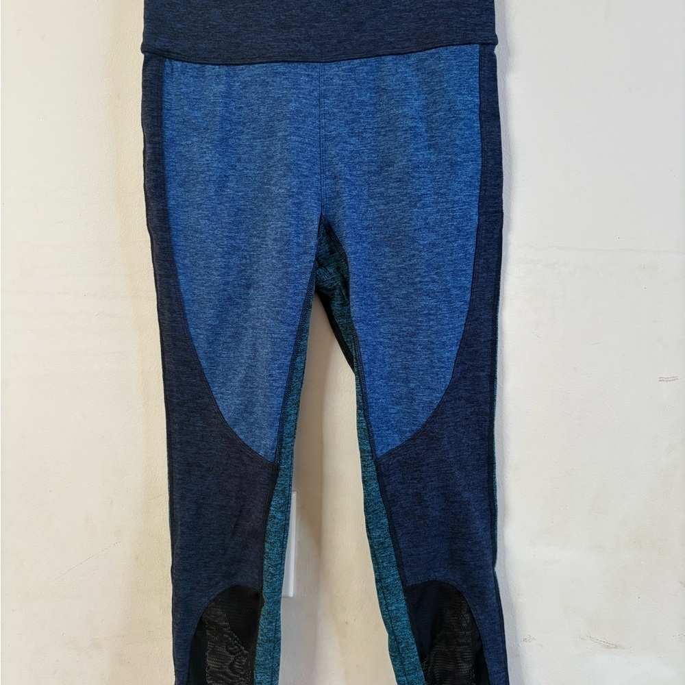 Free People FP Movement Blue Colorblock Boro Athletic Gym Sport Leggings Pants S - Picture 2 of 3